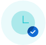 Attached image file A blue and white clock.